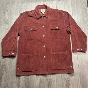 Northern Spirit Wear Mens Medium Maroon Corduroy Jacket Vintage 90s Workwear